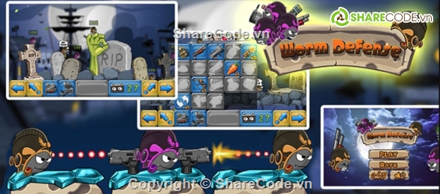 sourse code unity,source unity game,source unity,Worm Defense,Source code game