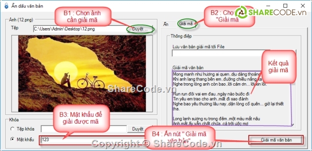 giấu tin trong ảnh,ImageKey,Ẩn dấu thông tin,thông điệp từ ảnh,source code chỉnh sửa ảnh