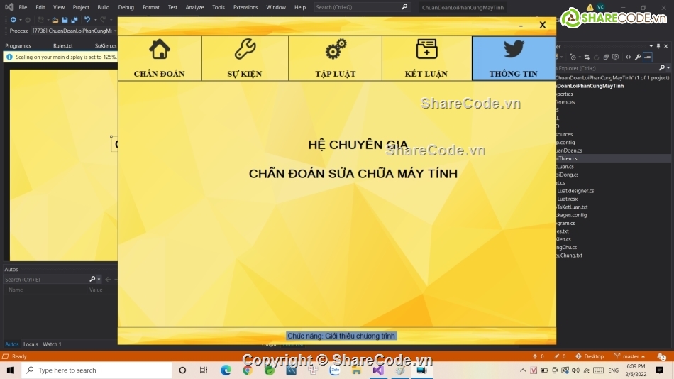 winform c#,C# hệ chuyên gia,C# chẩn đoán máy tính,C# sửa chữa máy tính