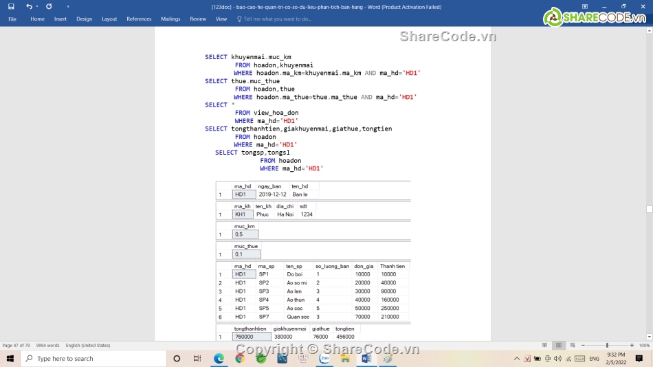 Hệ quản trị,quản lý bán hàng,SQL,quản lý,quản lý cửa hàng,bán quần áo