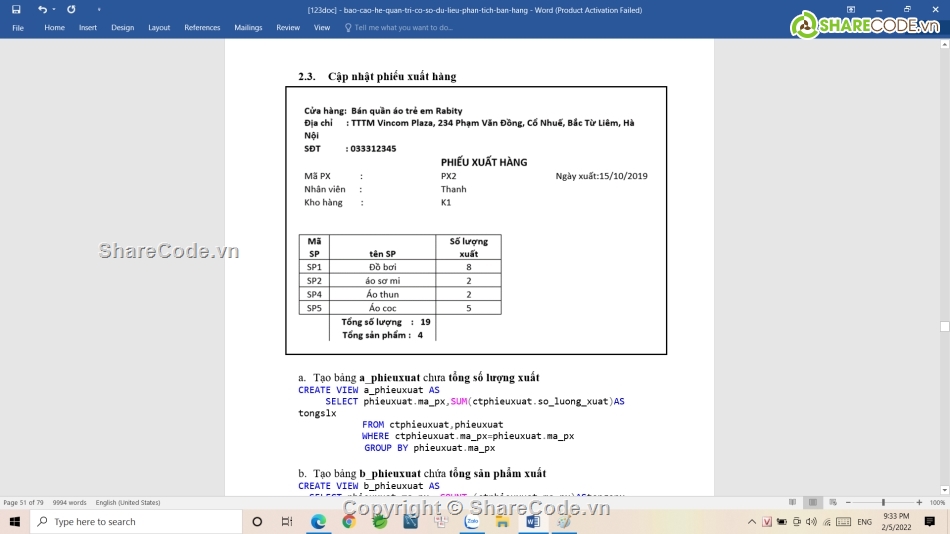 Hệ quản trị,quản lý bán hàng,SQL,quản lý,quản lý cửa hàng,bán quần áo