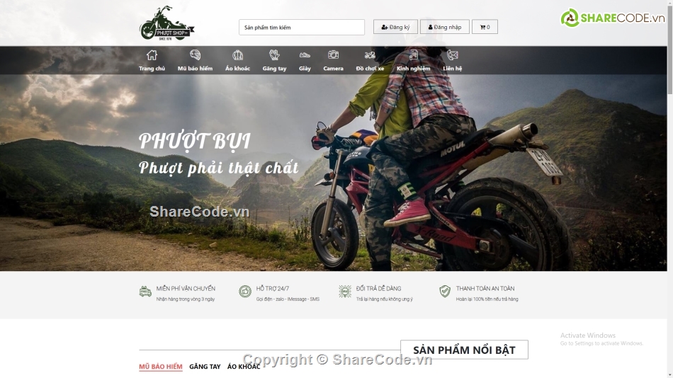 html css giao diện bán đồ đi phượt,share code website bán đồ phượt,website bán đồ phượt đẹp dùng bootstrap,Shop bán đồ phượt