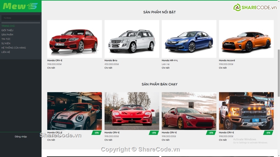 code bán ô tô,code bán xe,html css bán xe ô tô