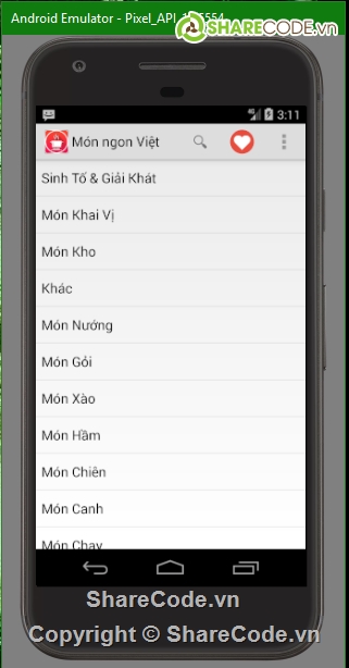 source code android món ngon việt,source code android,code android,ứng dụng món ăn,code món ăn