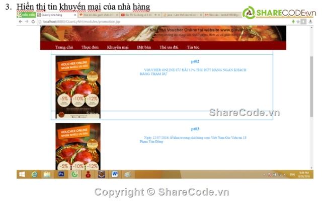 Website quản lý,website bán hàng,đồ án java,website món ăn,website quản lý nhà hàng,website nhà hàng