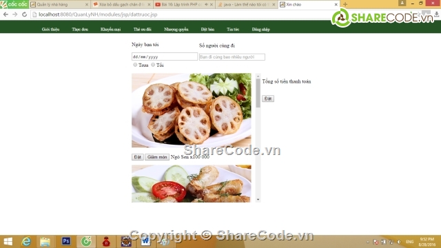 Website quản lý,website bán hàng,đồ án java,website món ăn,website quản lý nhà hàng,website nhà hàng