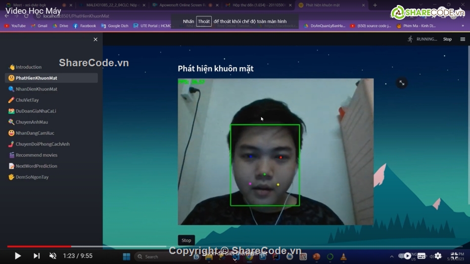 Code web,python,machine learning,nhận diện khuôn mặt python,face recognition,streamlit