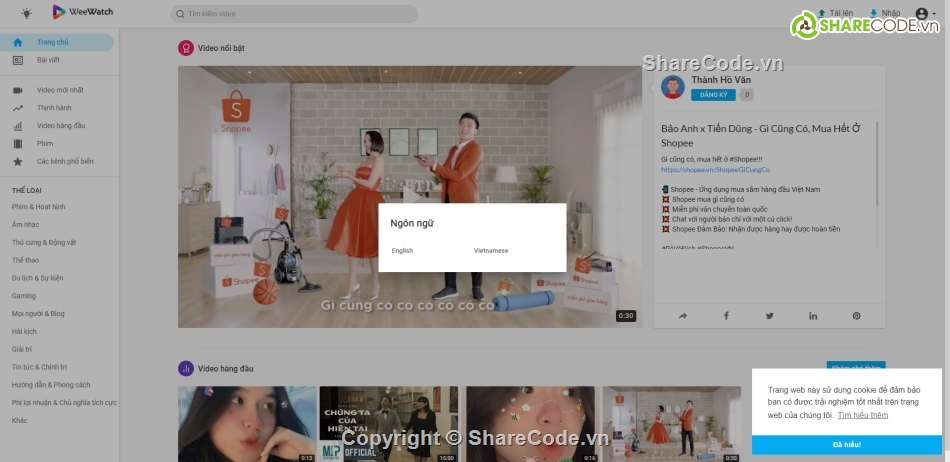 code chia sẻ video,Full code chia sẻ video,web chia sẻ video,share code video,website chia sẻ video,mạng chia sẻ video