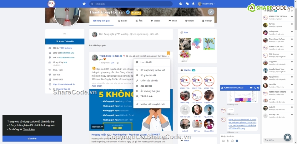 Code Mạng Xã Hội Giống FaceBook,App Mạng Xã Hội,source mạng xã hội,mạng xã hội tcsn v3.0,mạng xã hội sngine v3.0