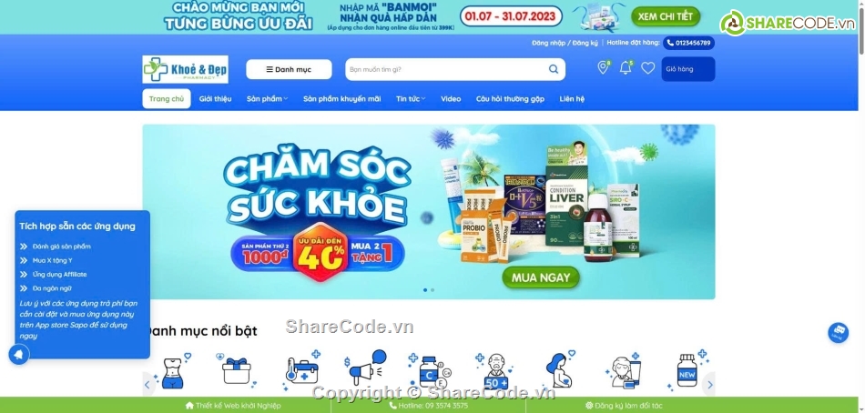 Website bán hàng,chuẩn seo,thuốc,nhà thuốc