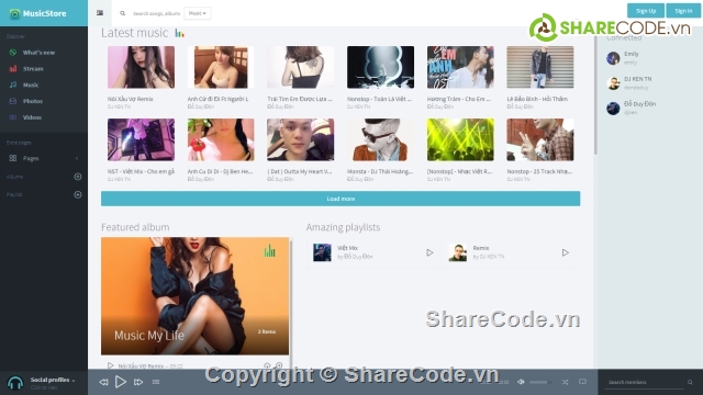 Music,Web Nhạc,Code Dj,Code Remix,Trang Web Nghe Nhạc,Code Web Nghe Nhạc Đẹp