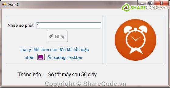 windows form,ứng dụng hẹn giờ,phần mềm hẹn giờ,phần mềm tắt máy