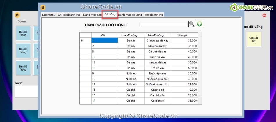 quản lý quán cafe,quản lý bán hàng cafe c#,code quản lý cafe c#,source code quản lý quán cafe c#