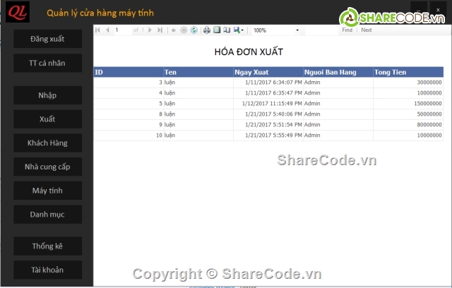 Sql server,Winform,Computer store management,quản lý máy tính,quản lý bán hàng,quản lý cửa hàng