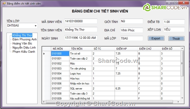 đồ án quản lý điểm c#,source code quản lý điểm C#,phần mềm quản lý điểm sinh viên bằng C#,quản lý điểm C#,hệ thống quản lý điểm C#,quản lý điểm sinh viên