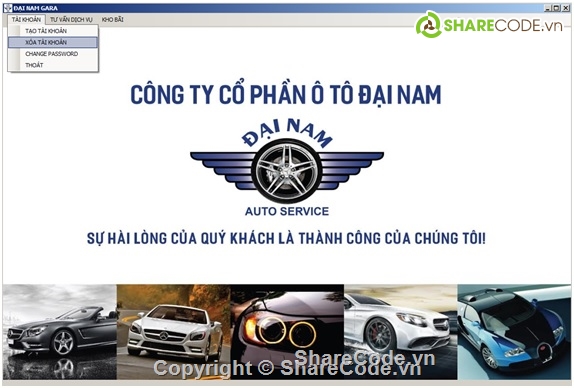 quan ly gara,phan mem quan ly,quản lý ô tô,code quản lý cửa hàng