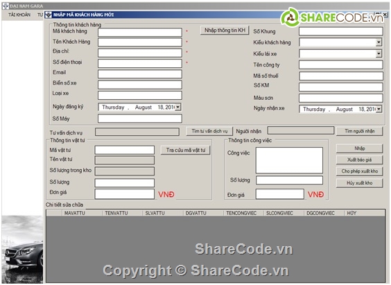 quan ly gara,phan mem quan ly,quản lý ô tô,code quản lý cửa hàng