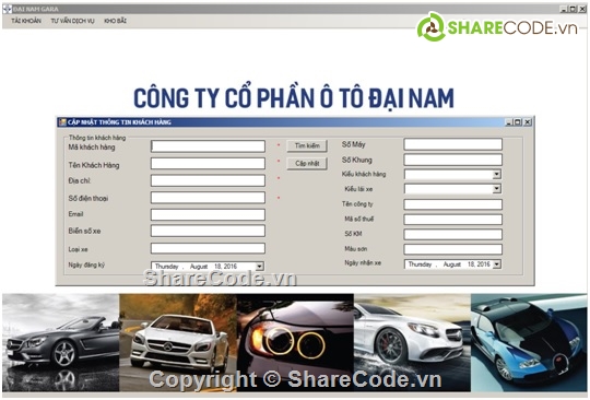 quan ly gara,phan mem quan ly,quản lý ô tô,code quản lý cửa hàng