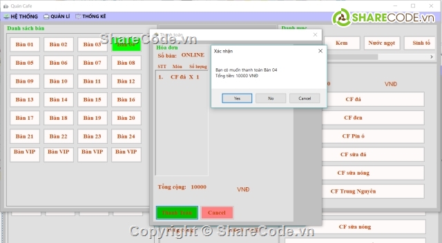 code quản lý cafe 3 lớp full báo cáo,source code quản lý cafe,phan mem quan cafe,Báo cáo đồ án,Code quản lý,quản lý cafe
