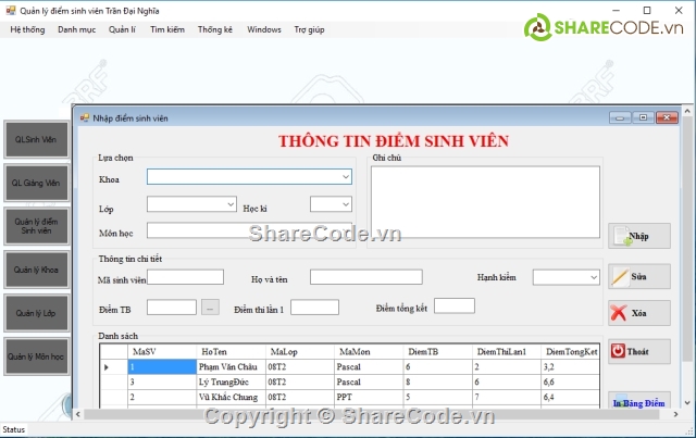 code quan ly sinh vien c#,quan ly sinh vien,quản lý điểm sinh viên,quản lý điểm,source code quản lý học viên