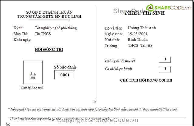 code quản lý thi cử,code quản lý thi nghề phổ thông,phần mềm giáo dục,phần mềm chất lượng