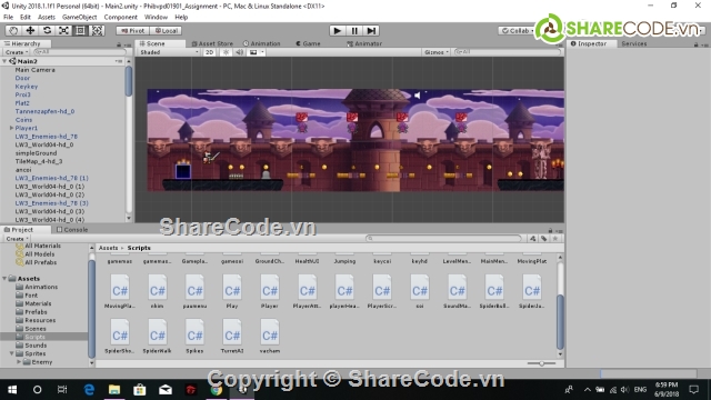 source code unity,Code game 2d,game unity 2d,Demo game 2D,Lập trình game 2D,Platformer Mario