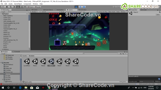 source code unity,Code game 2d,game unity 2d,Demo game 2D,Lập trình game 2D,Platformer Mario