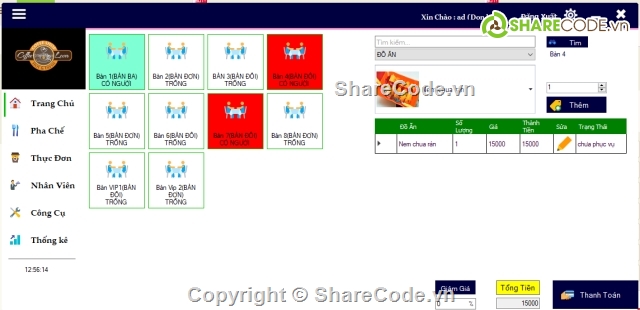 Đồ án C#,Quản lí quán Cafe C#,quản lí quán cafe,cafe,bán hàng,winform
