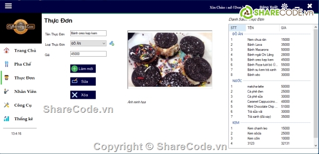 Đồ án C#,Quản lí quán Cafe C#,quản lí quán cafe,cafe,bán hàng,winform