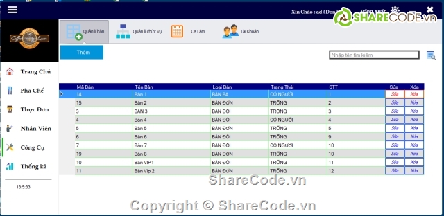 Đồ án C#,Quản lí quán Cafe C#,quản lí quán cafe,cafe,bán hàng,winform