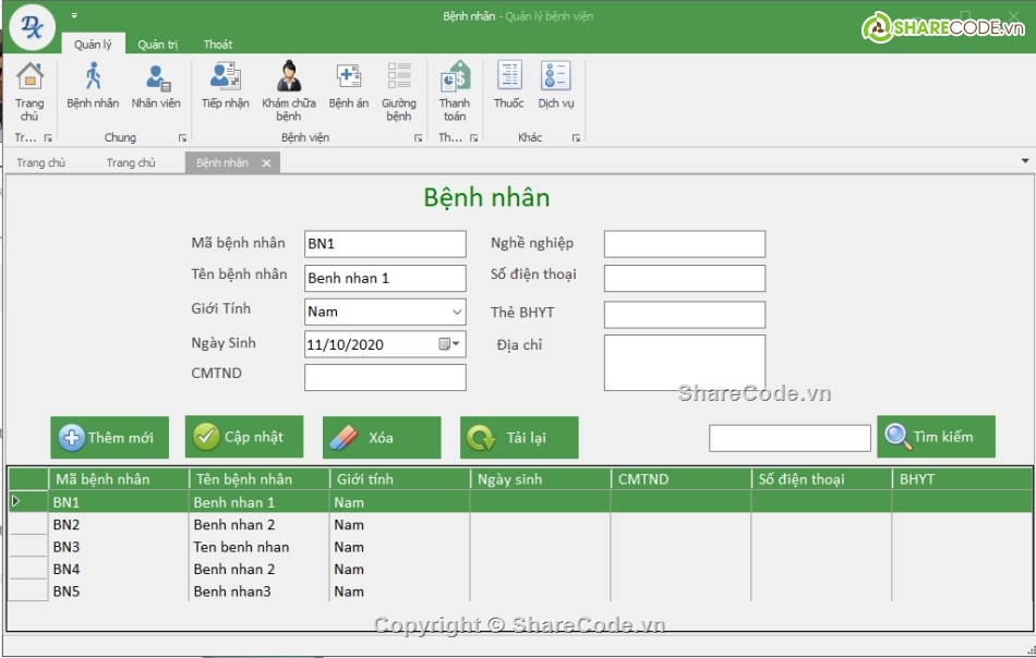 Quản lý bệnh viện,Code quản lý bệnh viện,source code bệnh viện