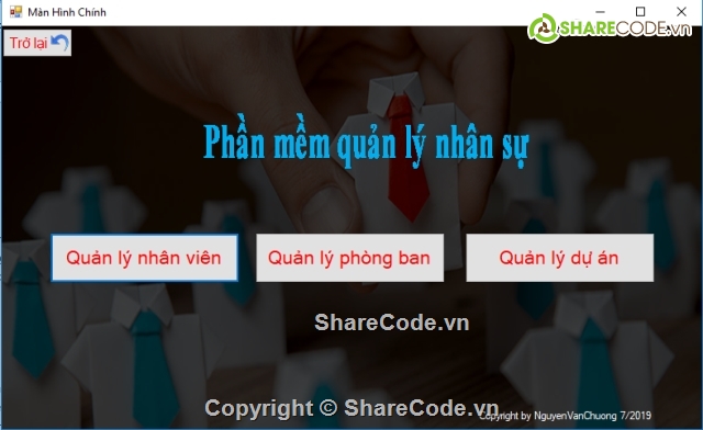Source code windows form,Source code C#,bài tập lớn C#,BTL Winform,Quản lý nhân sự bằng C# Winform