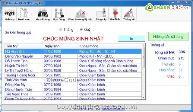 QLNS,quản lý nhân sự C#,quản lý nhân sự đơn giản
