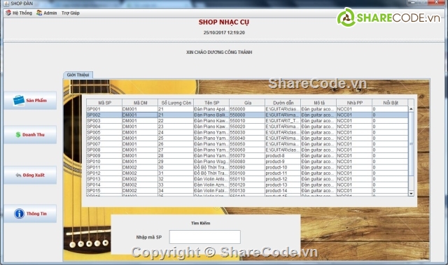 phần mềm quản lý bán hàng,quản lý shop đàn,java swing,quản lý bán hàng