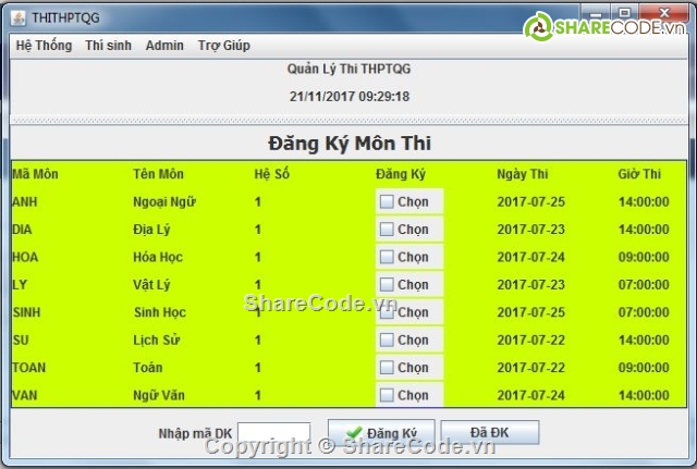 code quản lý thi,dowload code quản lý thi,code quản lý kỳ thi trung học,Code Thi trung học phổ thông quốc gia,java swing code quản lý thi,java swing code quản lý kỳ thi