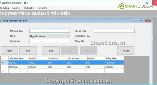 quản lý tiền điện,hóa đơn tiền điện,code quản lý tiền điện nước,quản lý tiền điện C#