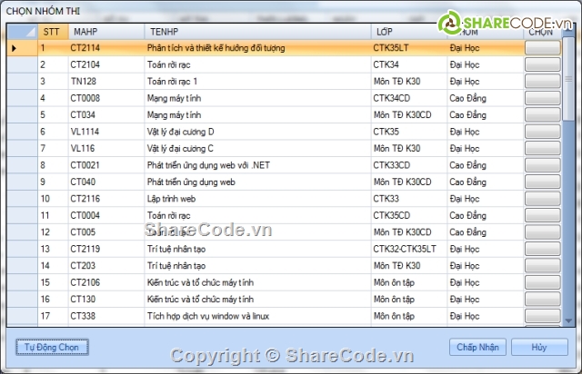 Source Code Sử Dụng Thuật Toán Tô Màu Đồ Thị Áp Dụng Sắp Xếp Lịch Thi + Báo  Cáo