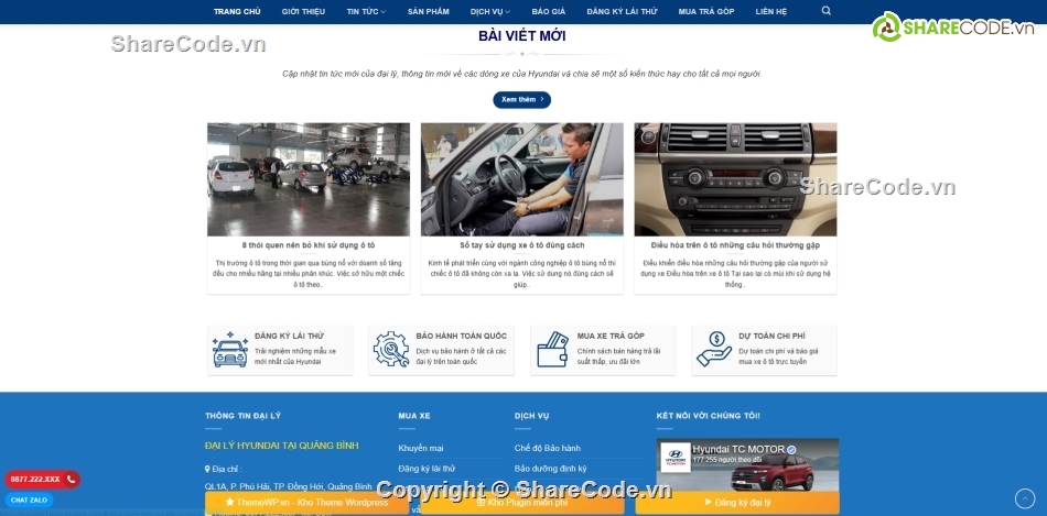 bán xe,Hyundai,share code,wordpress,theme