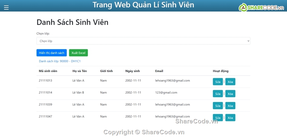 quản lí sinh viên,phần mềm quản lý,web,web quản lý