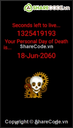 deathclock,source code android,death,ứng dụng android,Ứng dụng Death Clock