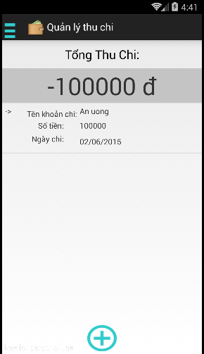Phần mềm quản lý thu chi,quản lý thu chi,phần mềm quản lý chi tiêu,quản lý chi tiêu android,source cod quản lý thu chi
