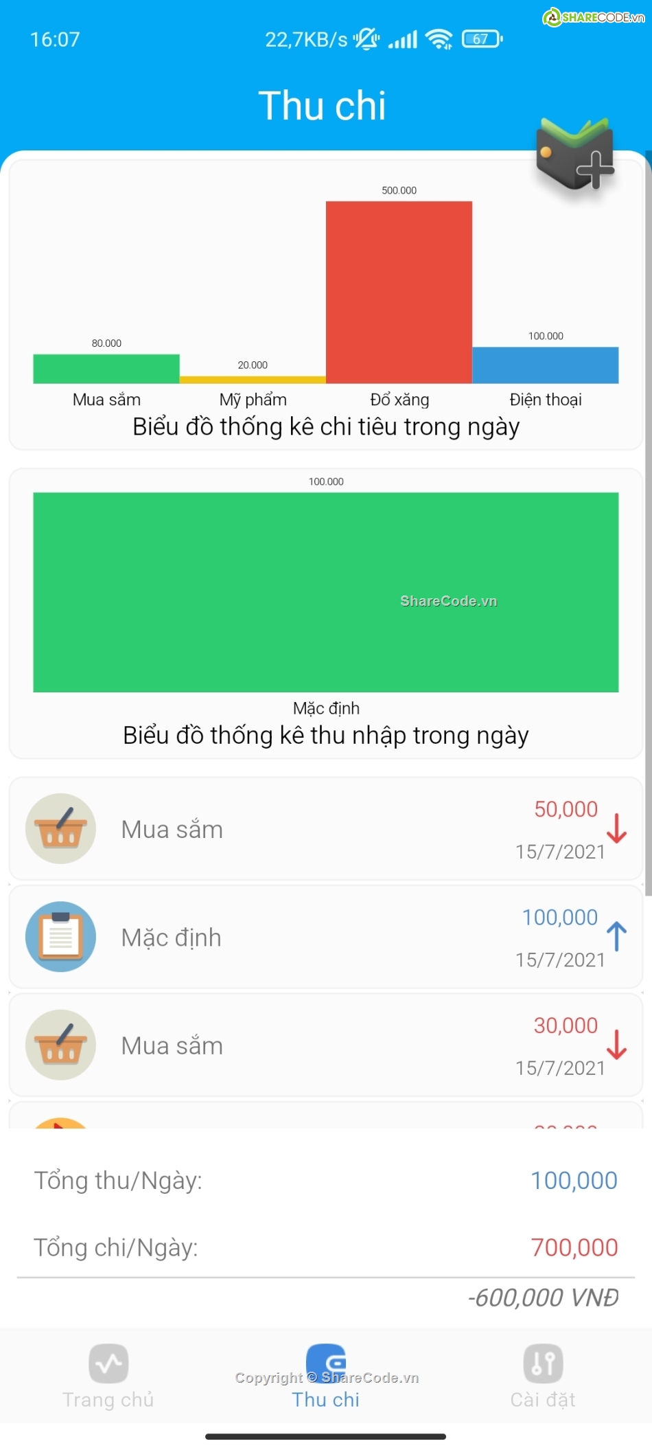 quản lý cá nhân,chi tiêu cá nhân,quản lý chi tiêu cá nhân,Ứng dụng android,code app android chi tiêu cá nhân,expense manager