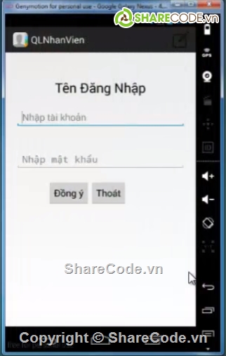 sử dụng sqlite,ứng dụng quản lý nhân viên,android,code quản lý,android sqlite