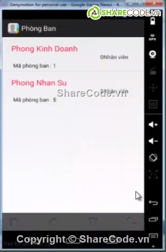 sử dụng sqlite,ứng dụng quản lý nhân viên,android,code quản lý,android sqlite