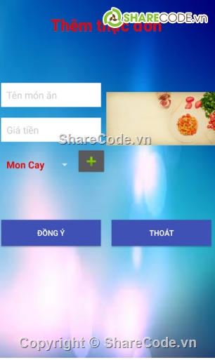 android app quán ăn,apporderfood,order food,Ứng dụng gọi món ăn,Quản lý món ăn,quản lý quán ăn