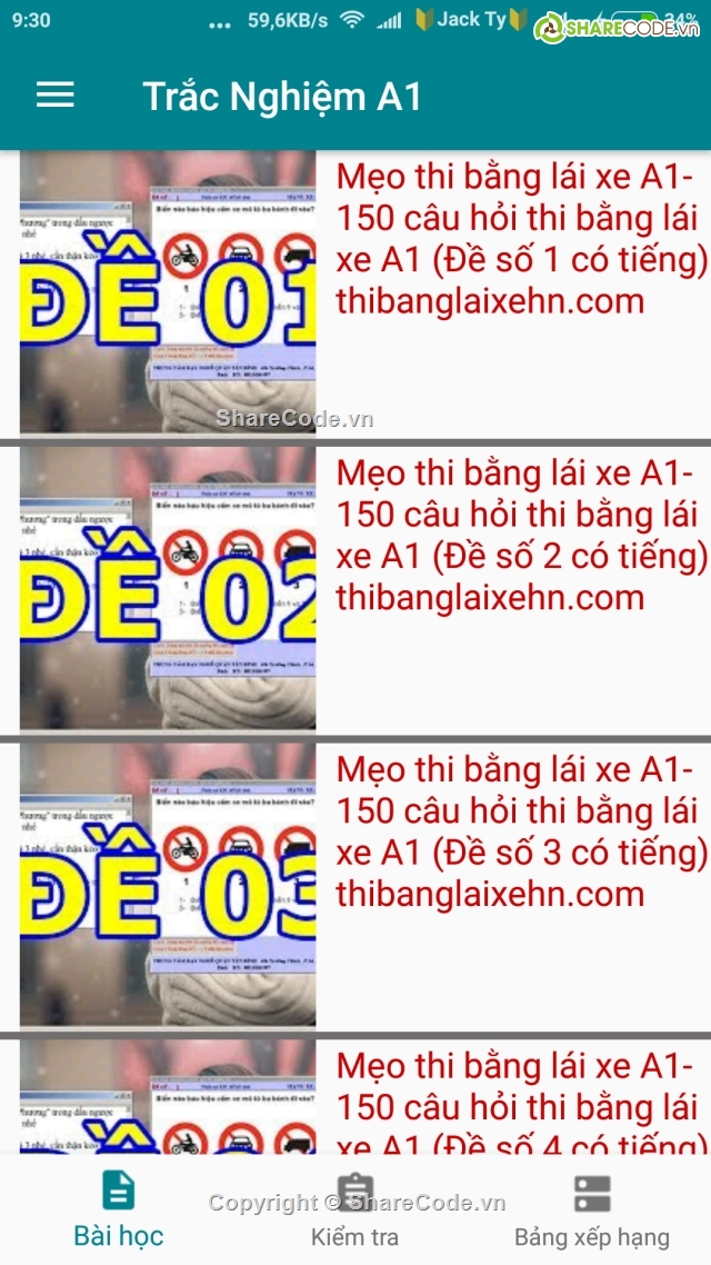 trắc nghiệm online,Sever PHP cho android,full code trắc nghiệm,thi bằng lái xe,ứng dụng trắc nghiêm,bằng lái xe android