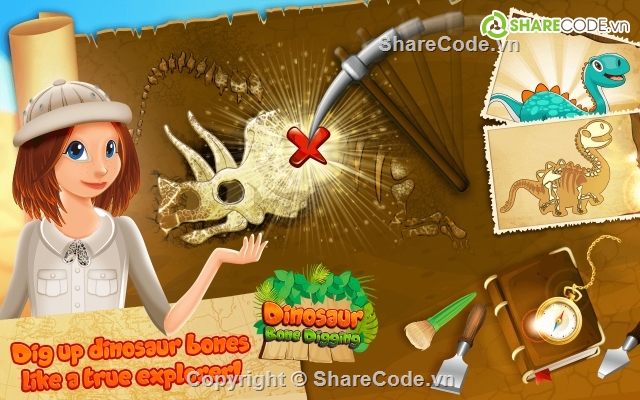 Bone Digging,Dinosaur Bone Digging,source code game,Dinosaurs