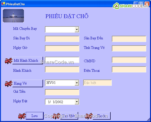 quản lý vé máy bay,quản lý bán vé,bán vé máy bay