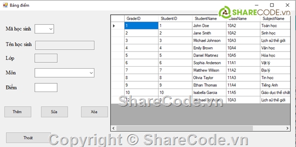 Quản lý học sinh,Visual C#,3 lớp,code đồ án,code quản lý,Code phần mềm quản lý