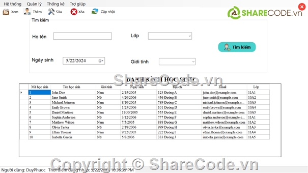 Quản lý học sinh,Visual C#,3 lớp,code đồ án,code quản lý,Code phần mềm quản lý